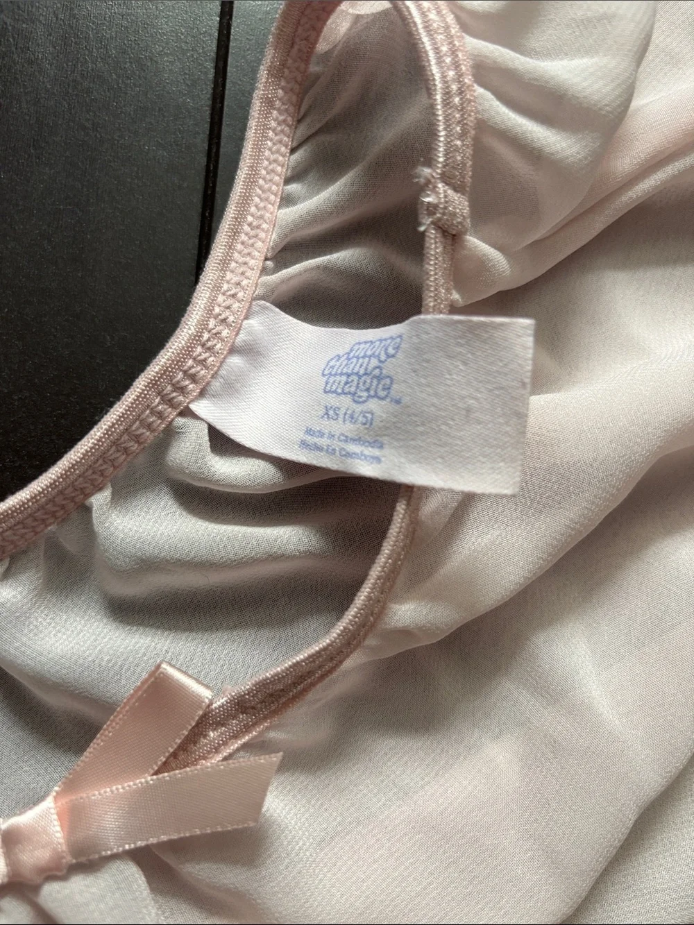 More Than Magic Pale Pink Dance Leotard with Chiffon Trim